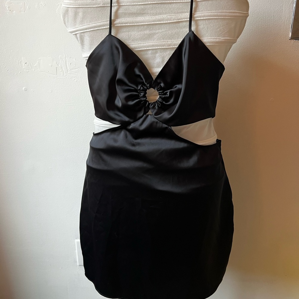 Zara dress black satin.